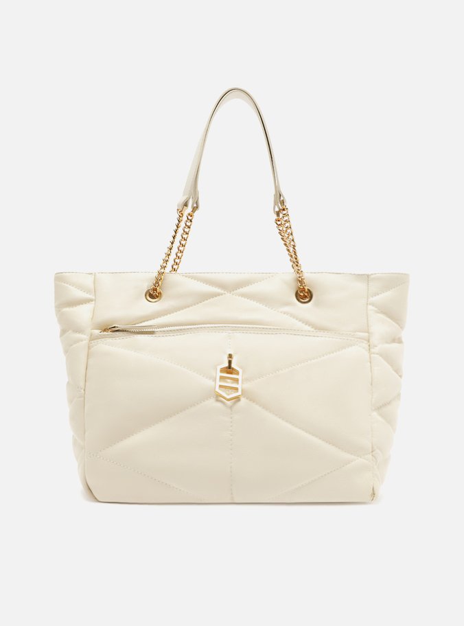 Bolsa Shopping Off-White Couro Grande Matelassê