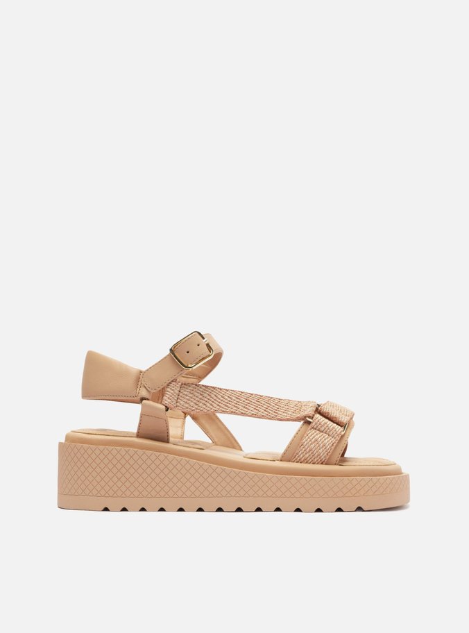 Sandália Papete Nude Flatform Gorgurão