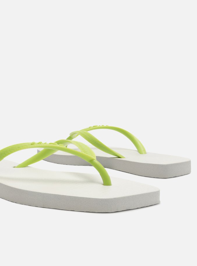 Chinelo de Dedo Multicolorido Square Tiras Verdes