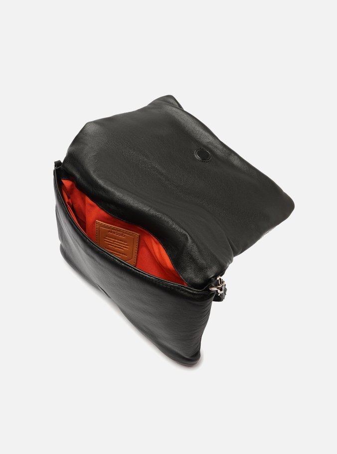 Bolsa Clutch Preta Couro Kira Strass