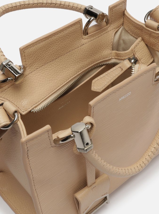 Bolsa Tote Nude Couro Abraccio Wave Média