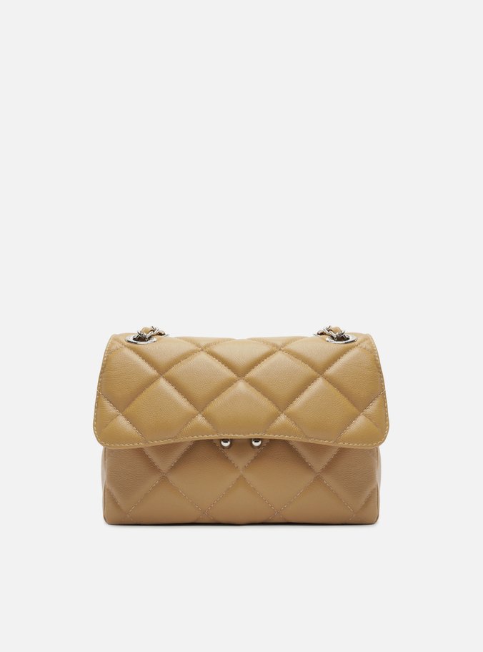 Bolsa Tiracolo Marrom Couro Média Matelassê