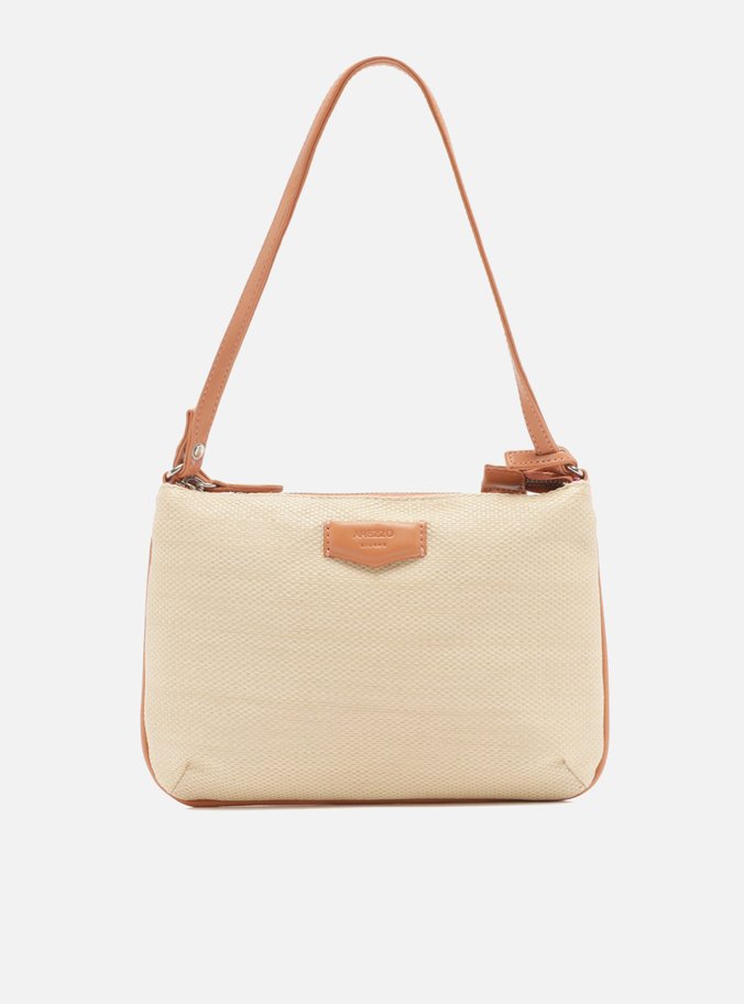 Bolsa Tiracolo Natural Ráfia Pequena Laranja Arezzo