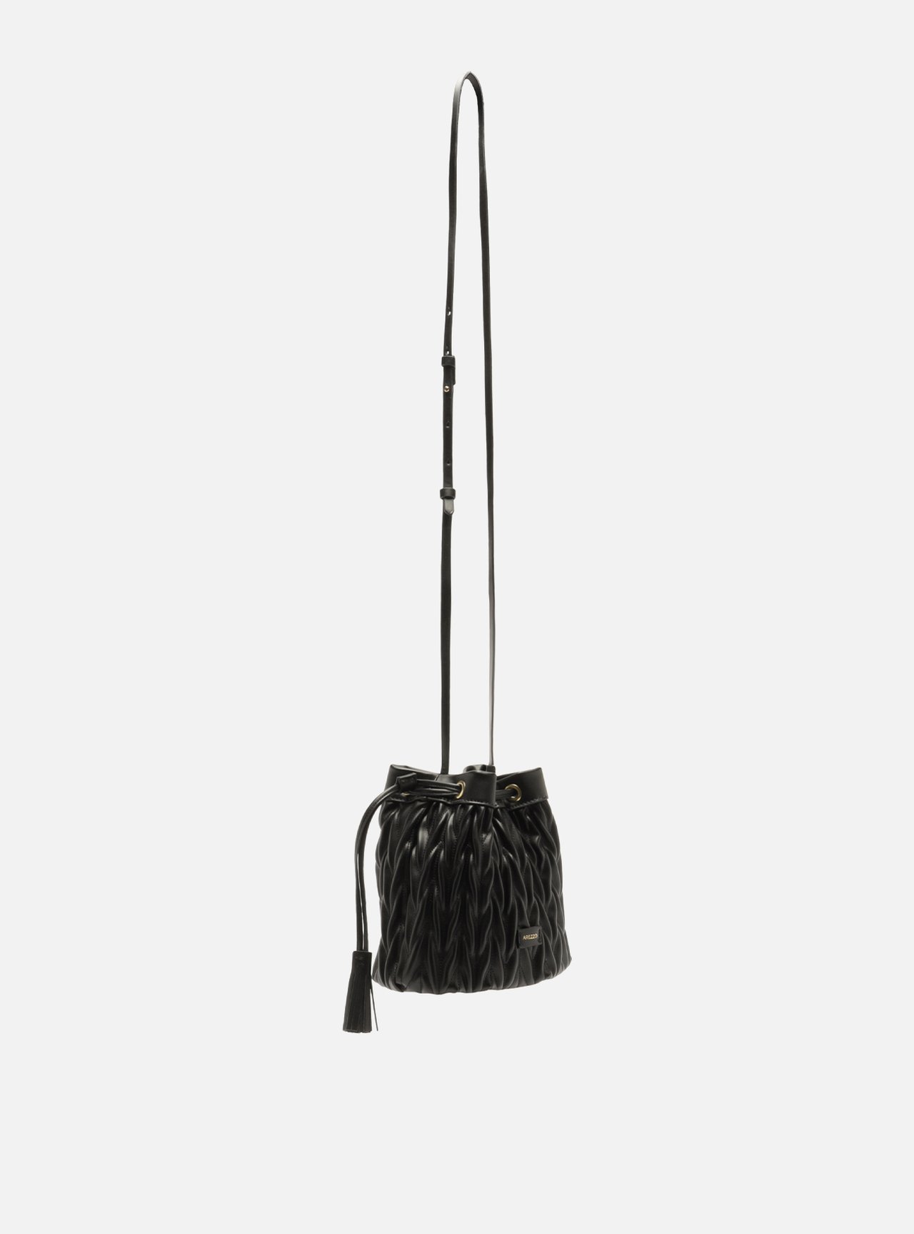 Bolsa Bucket Preta Pequena Tressê — foto 5
