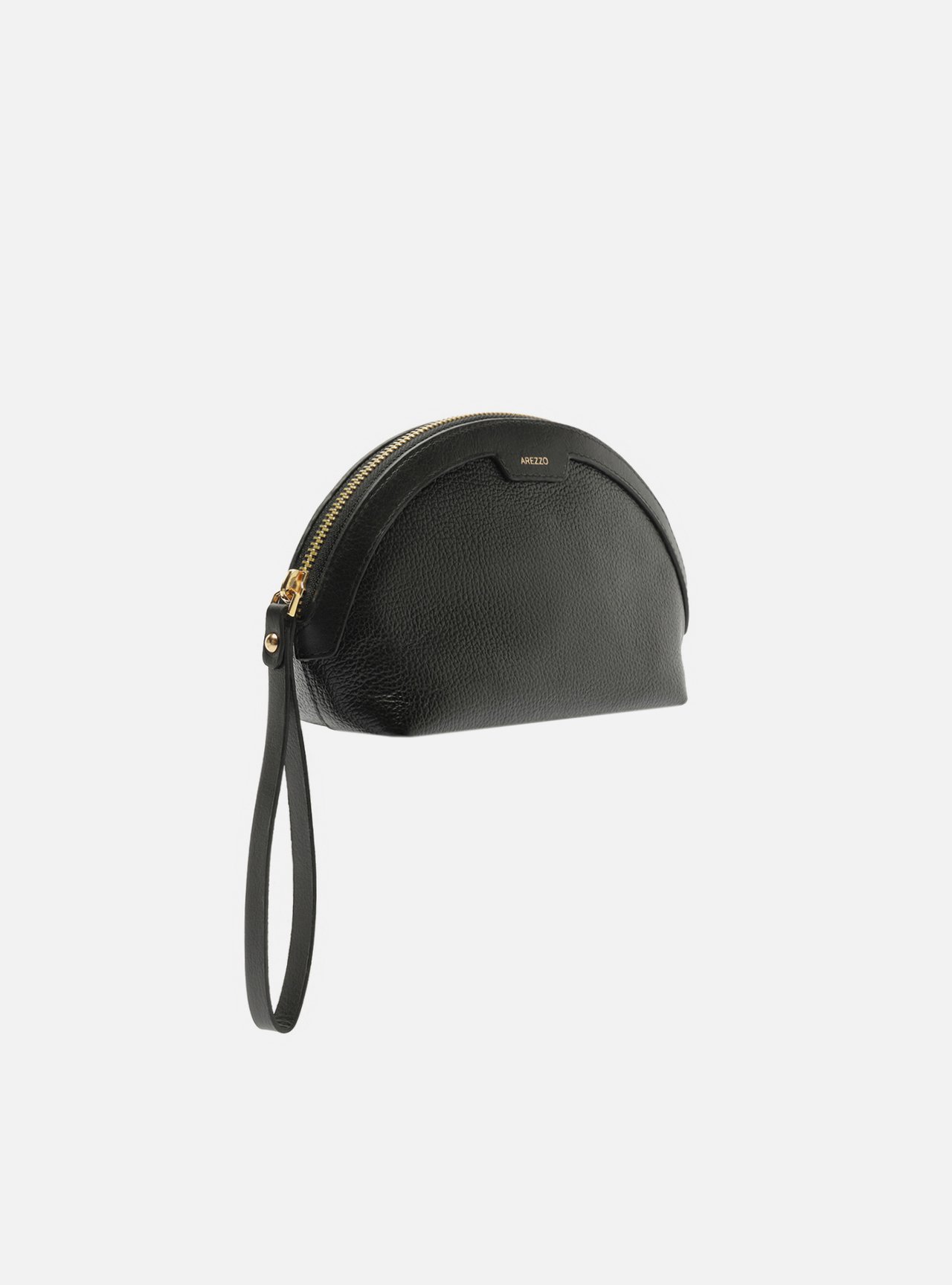 Necessaire Preta Couro Granulada Metais Dourados — foto 5