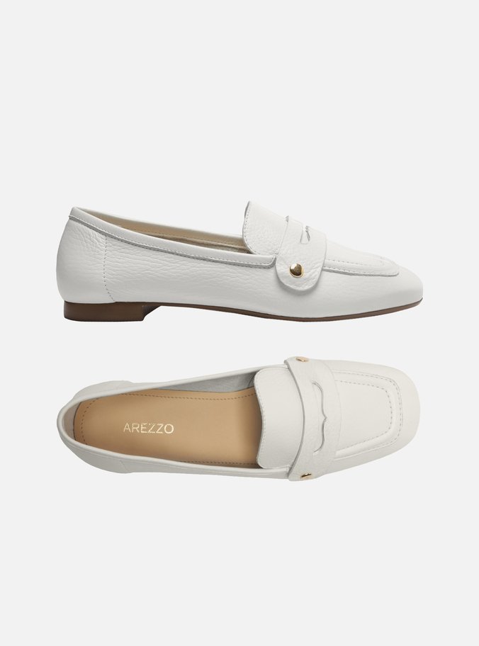 Loafer Branco Couro Bridão Switch com Troca de Bridão