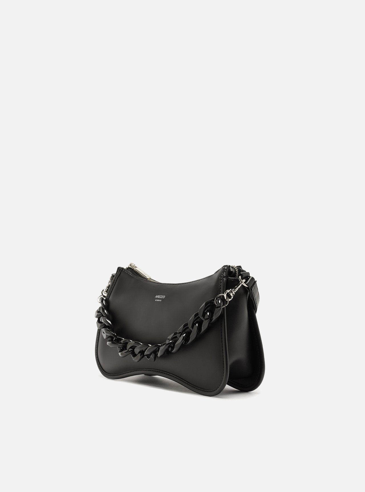 Bolsa Tiracolo Preta Pequena Corrente — foto 2