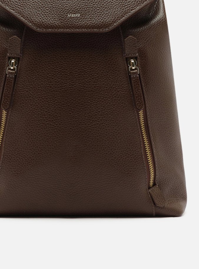 Mochila Marrom Intense Couro Grande Bolsos