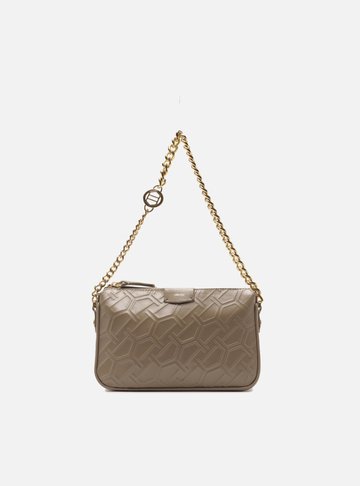 Arezzo — Bolsa Tiracolo Cinza Couro Pequena Corrente