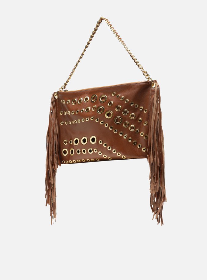 Bolsa Tiracolo Caramelo Couro Grande Franjas
