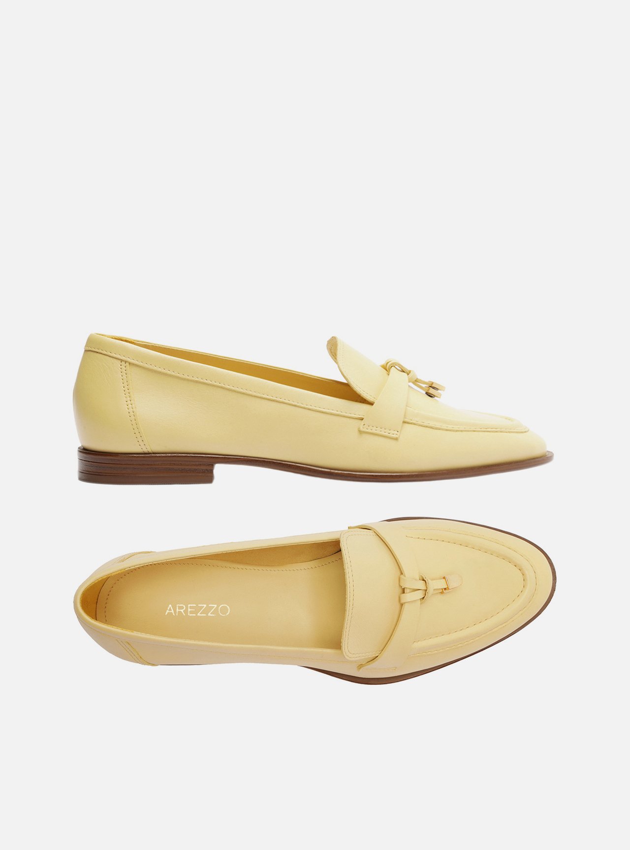 Mocassim Amarelo Couro Detalhe Tira — foto 6
