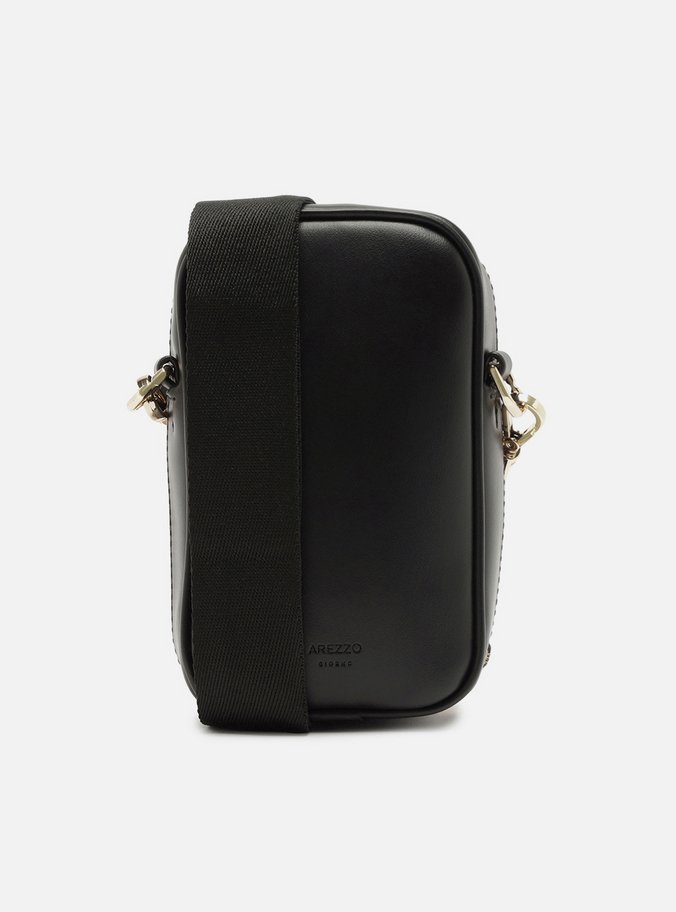 Mini Bag Preta Porta-Celular Carimbo