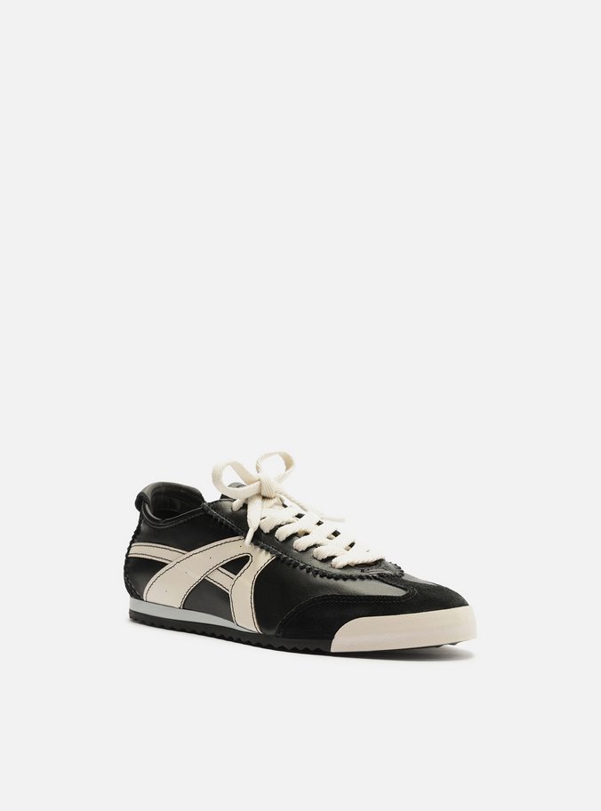 Tênis Preto Couro Sola Baixa Branco