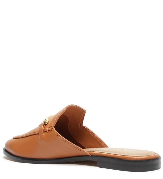 Mule Mocassim Couro Marrom
