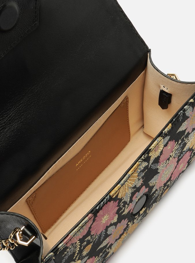 Bolsa Tiracolo Preta Estampa Média Metal