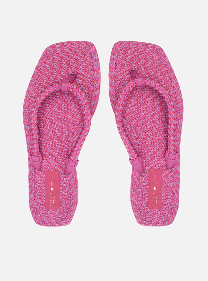 Chinelo de Dedo Roxo Square Crochê Brizza Brizza Triya