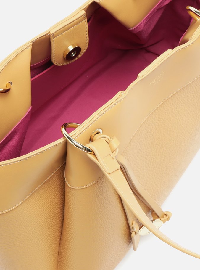 Bolsa Shopping Bege Giorno Grande Charm Medalha