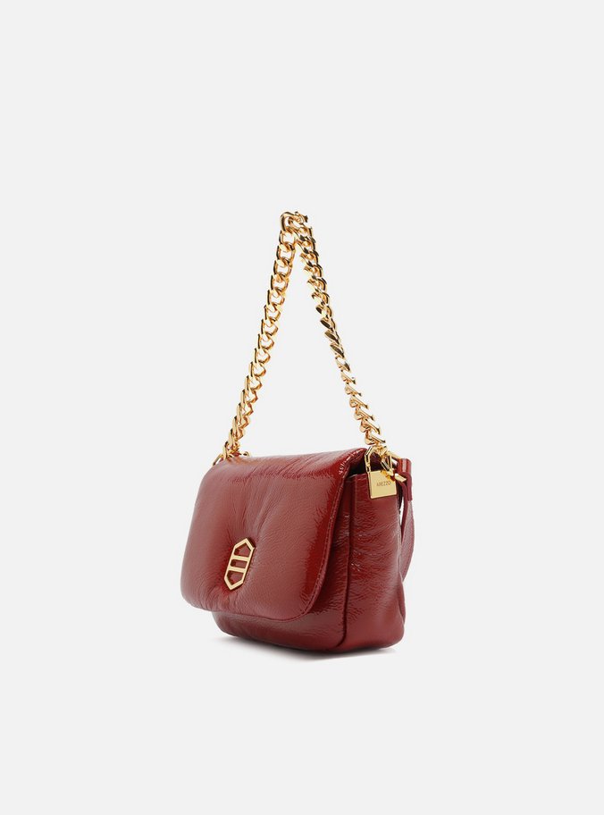 Bolsa Tiracolo Vermelha Couro Pequena Puffer