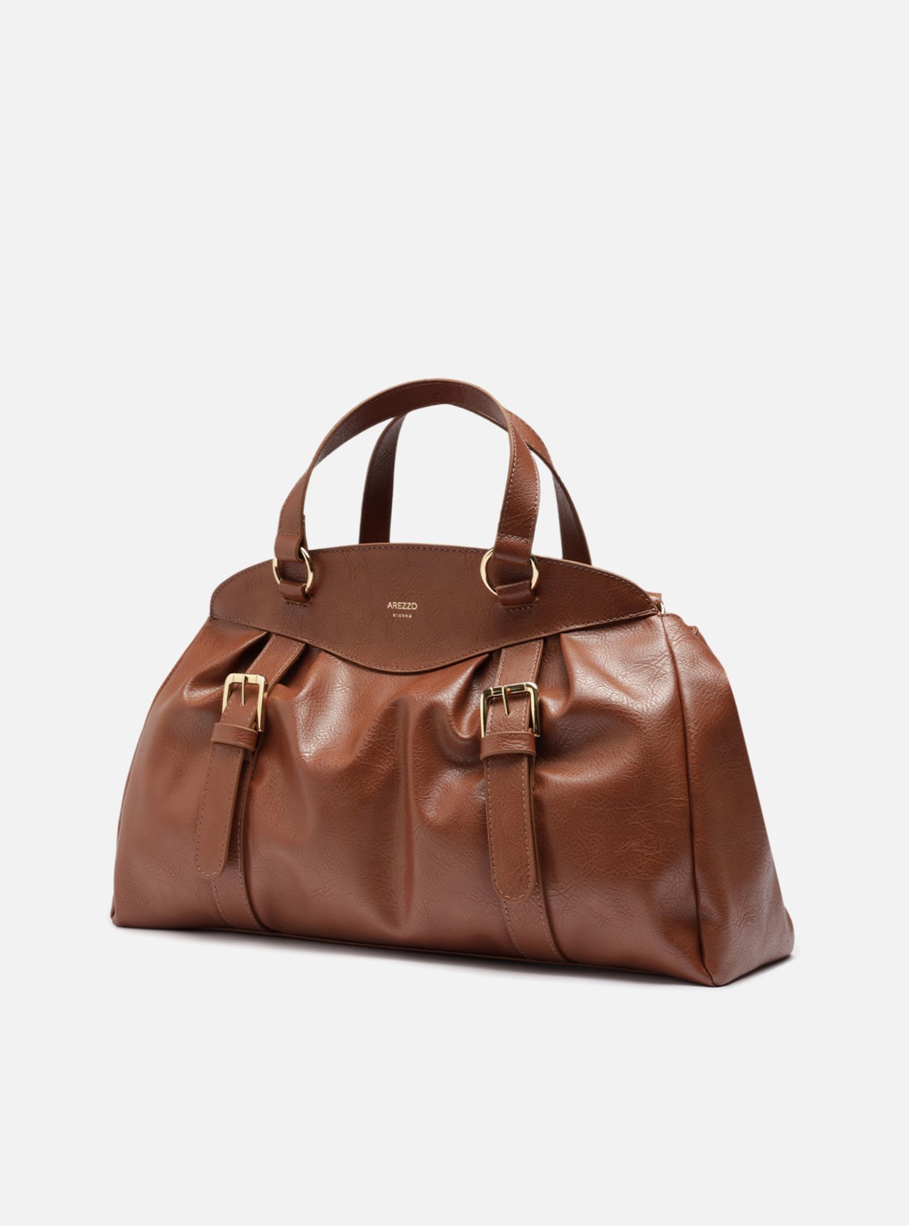 Bolsa Tote Marrom Grande Franzida — foto 2