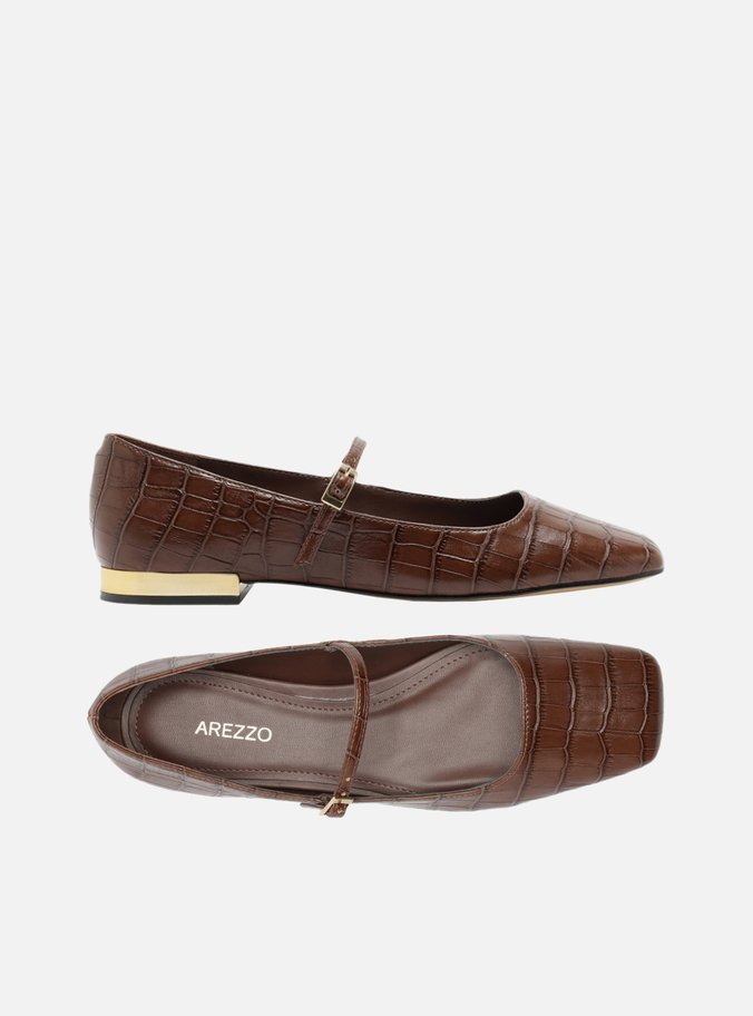 Sapatilha Marrom Croco