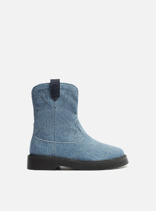 Bota Infantil Jeans Cano Médio Western Georgia