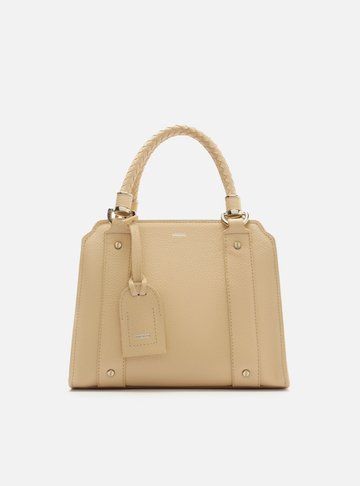 Bolsa Tote Bege Couro Piazza Média