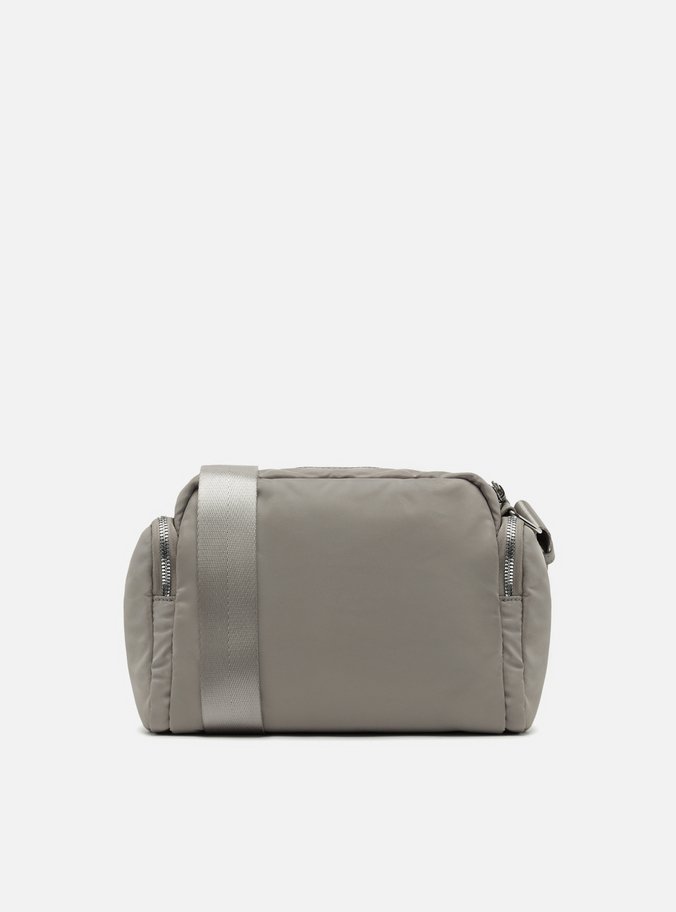 Bolsa Tiracolo Cinza Nylon Média Bolso