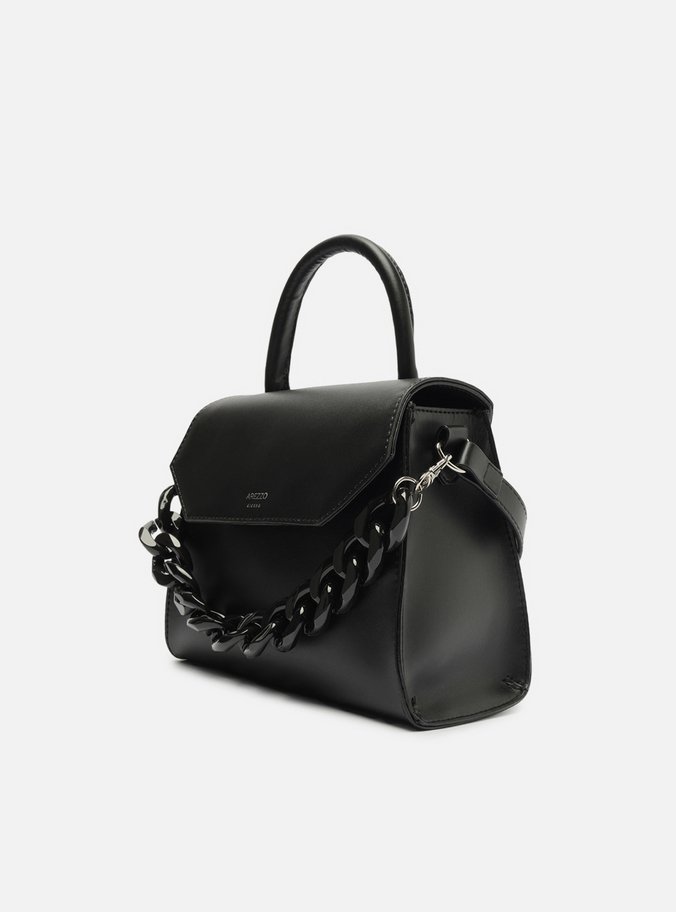 Bolsa Satchel Preta Iara Média Corrente