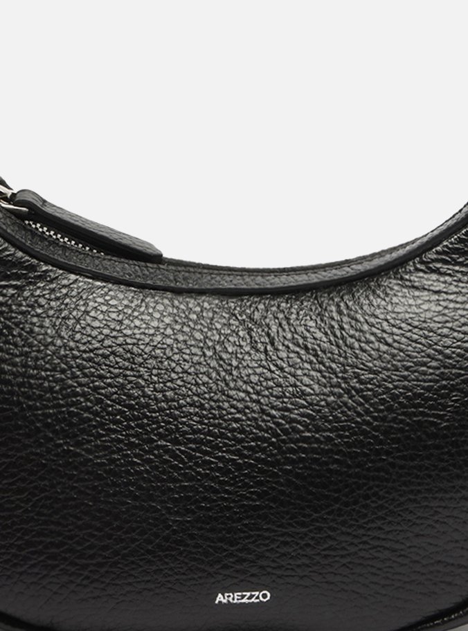 Bolsa Hobo Preta Couro Lu Média