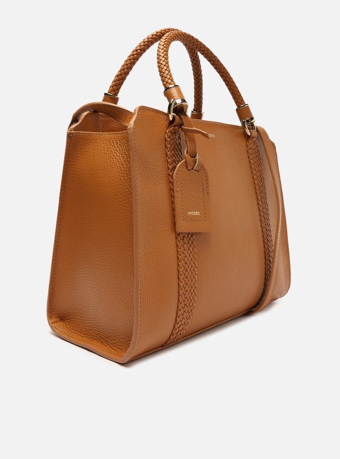 Bolsa Tote Marrom Couro Piazza Grande Alças