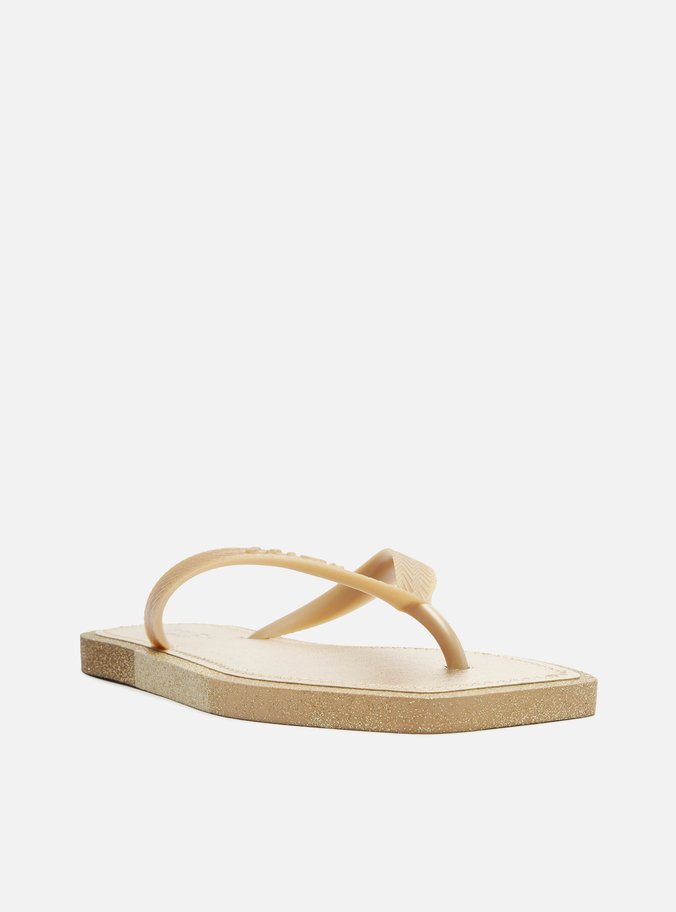Chinelo de Dedo Dourado Glitter Square Brizza