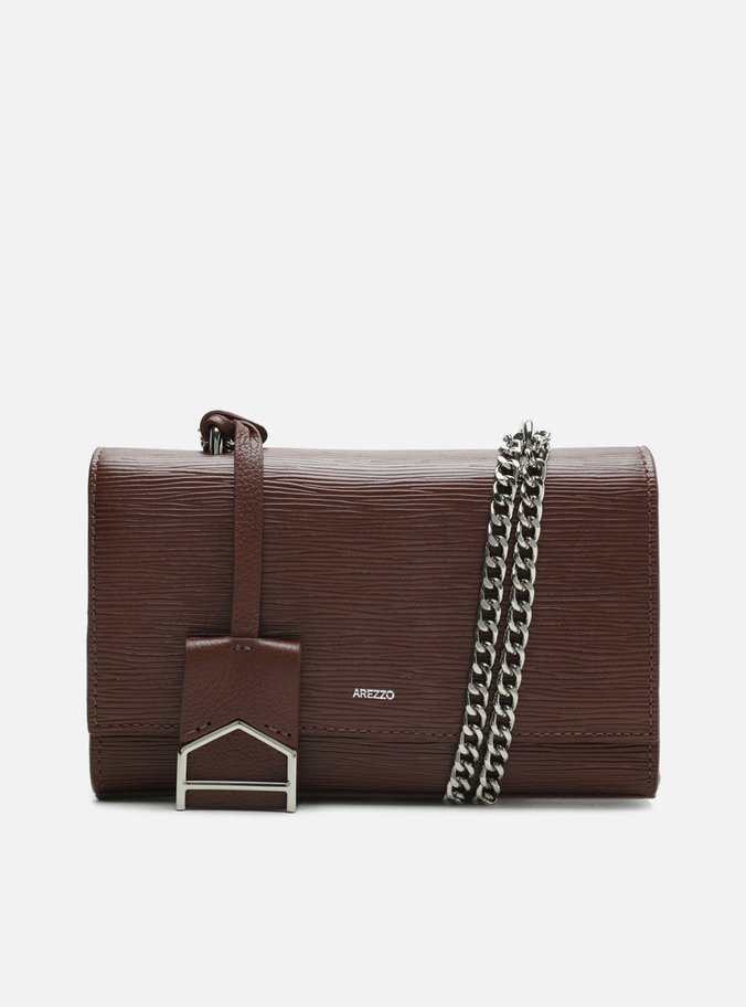 Bolsa Tiracolo Marrom Couro Wave Abraccio Pequena