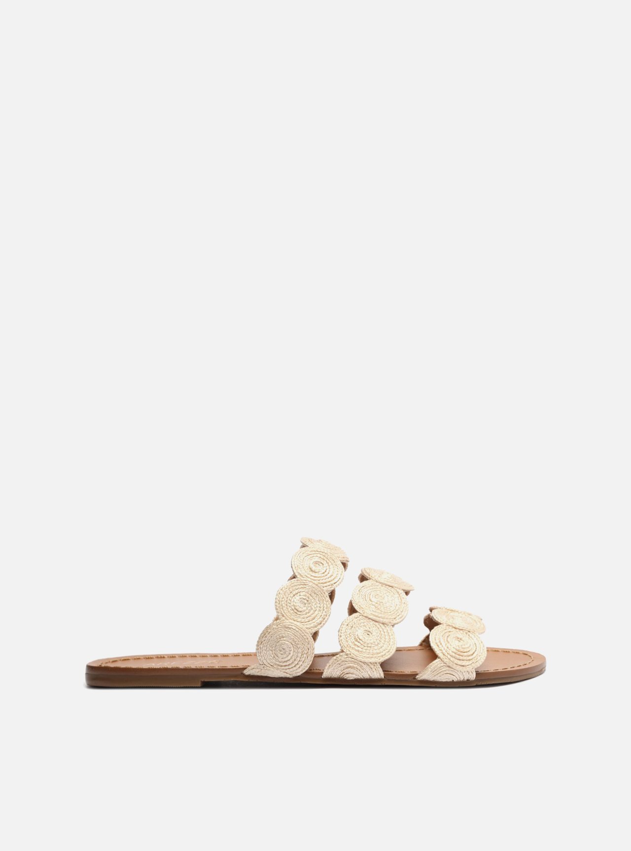 Rasteira Off-White Tiras Bordadas — foto 1