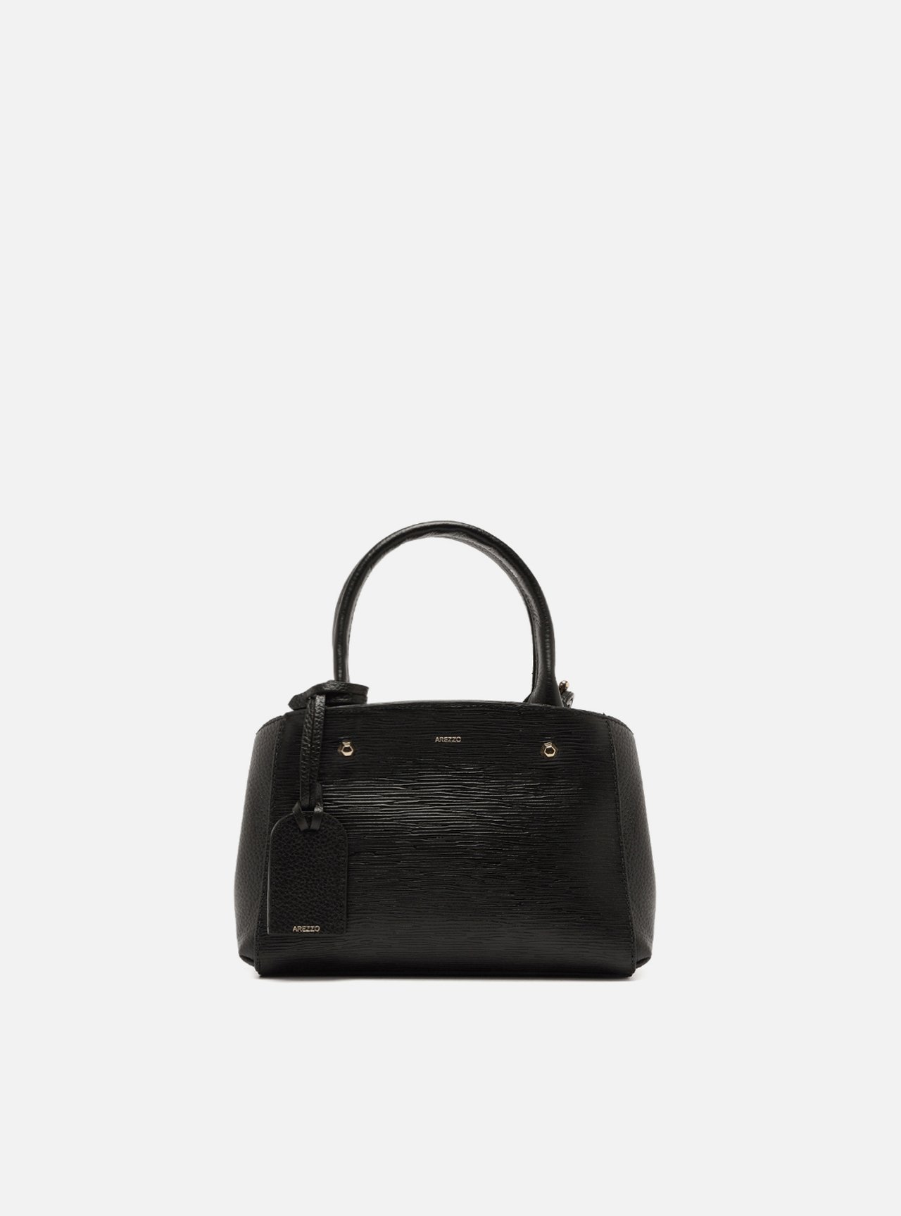 Bolsa Tote Preta Couro Bella Pequena — foto 1