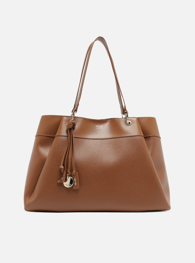 Bolsa Shopping Marrom Giorno Grande Charm Medalha