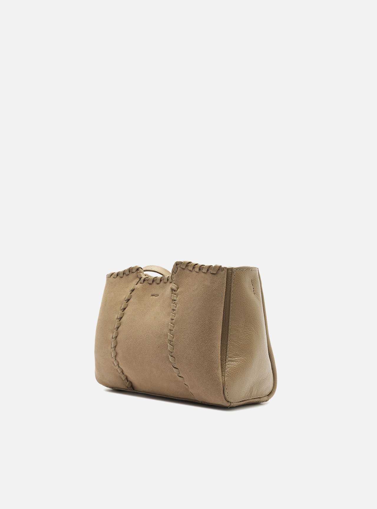 Bolsa Tiracolo Marrom Couro Média Trançada — foto 2