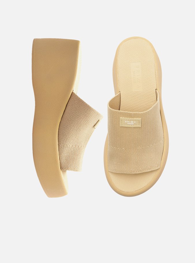 Tamanco Bege Knit Flatform Barcelona