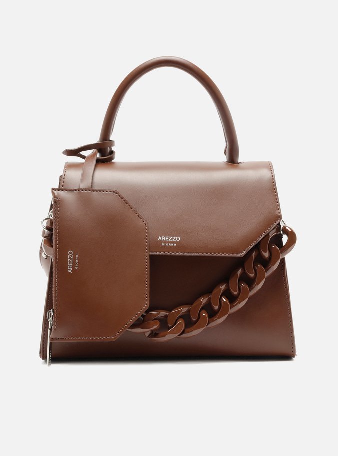 Bolsa Satchel Marrom Clara Iara Média