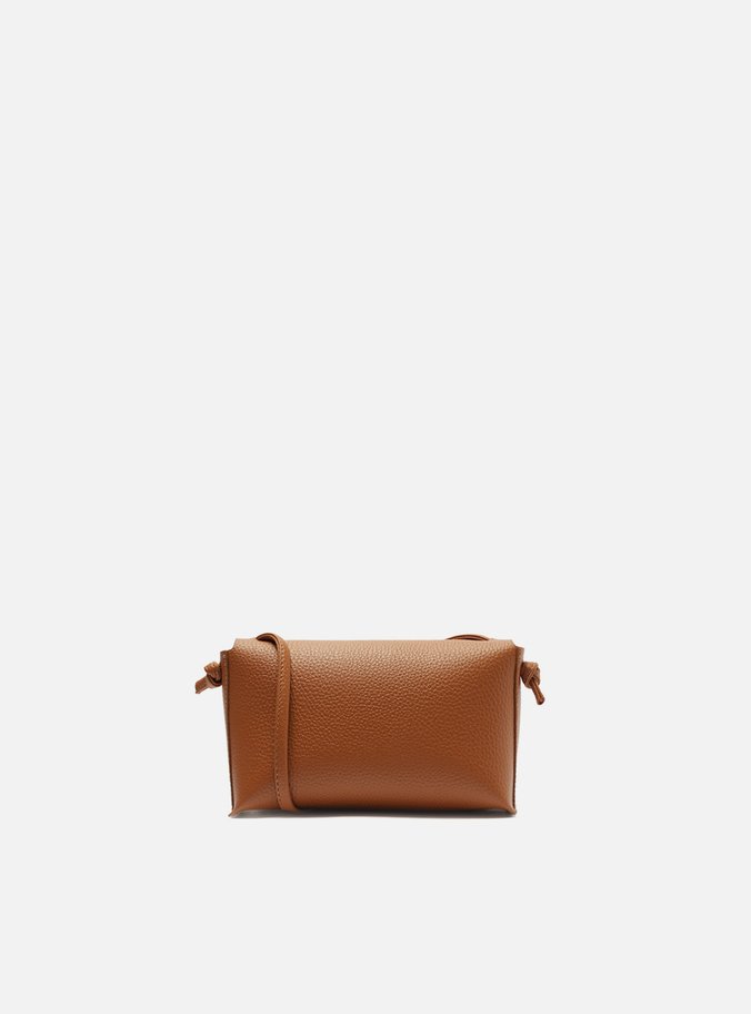 Bolsa Tiracolo Marrom Pequena Costuras