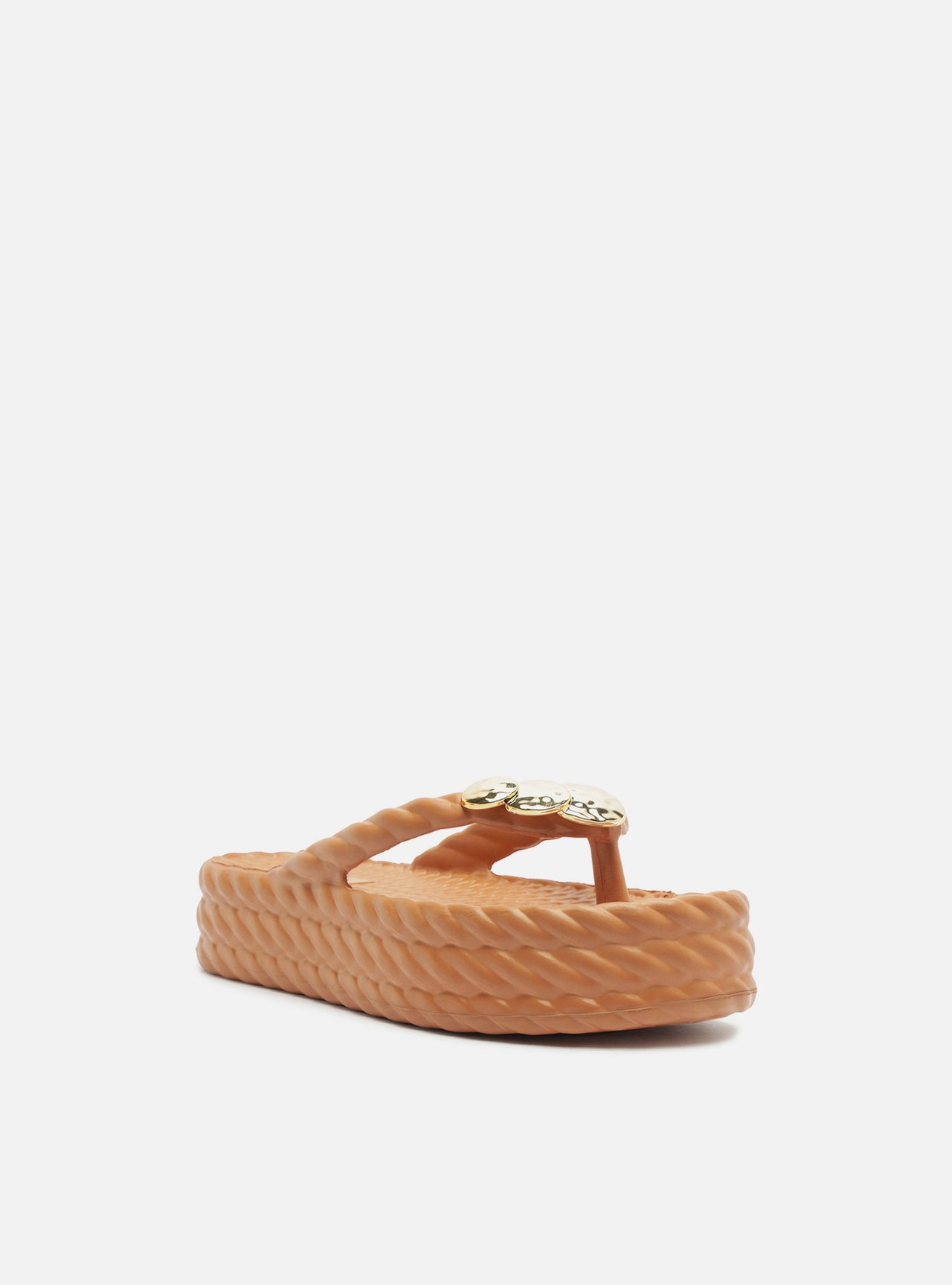 Chinelo Caramelo Flatform Marrocos Metais Brizza — foto 2