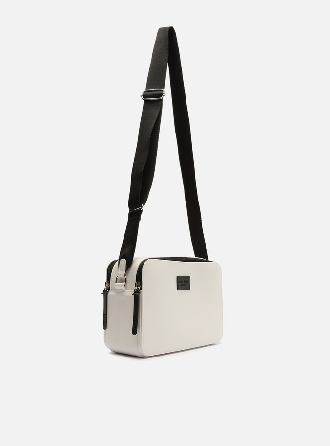 Bolsa Tiracolo Branca Média Preta Brizza