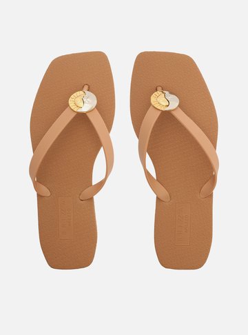 Chinelo de Dedo Marrom Square Tiras