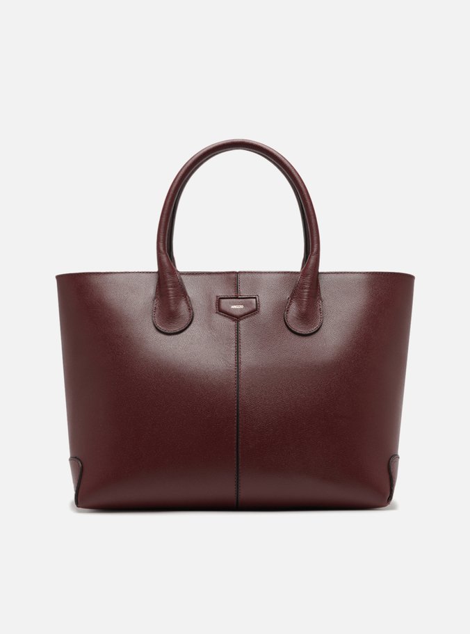 Bolsa Shopping Vermelha Couro Grande Tag Bombada