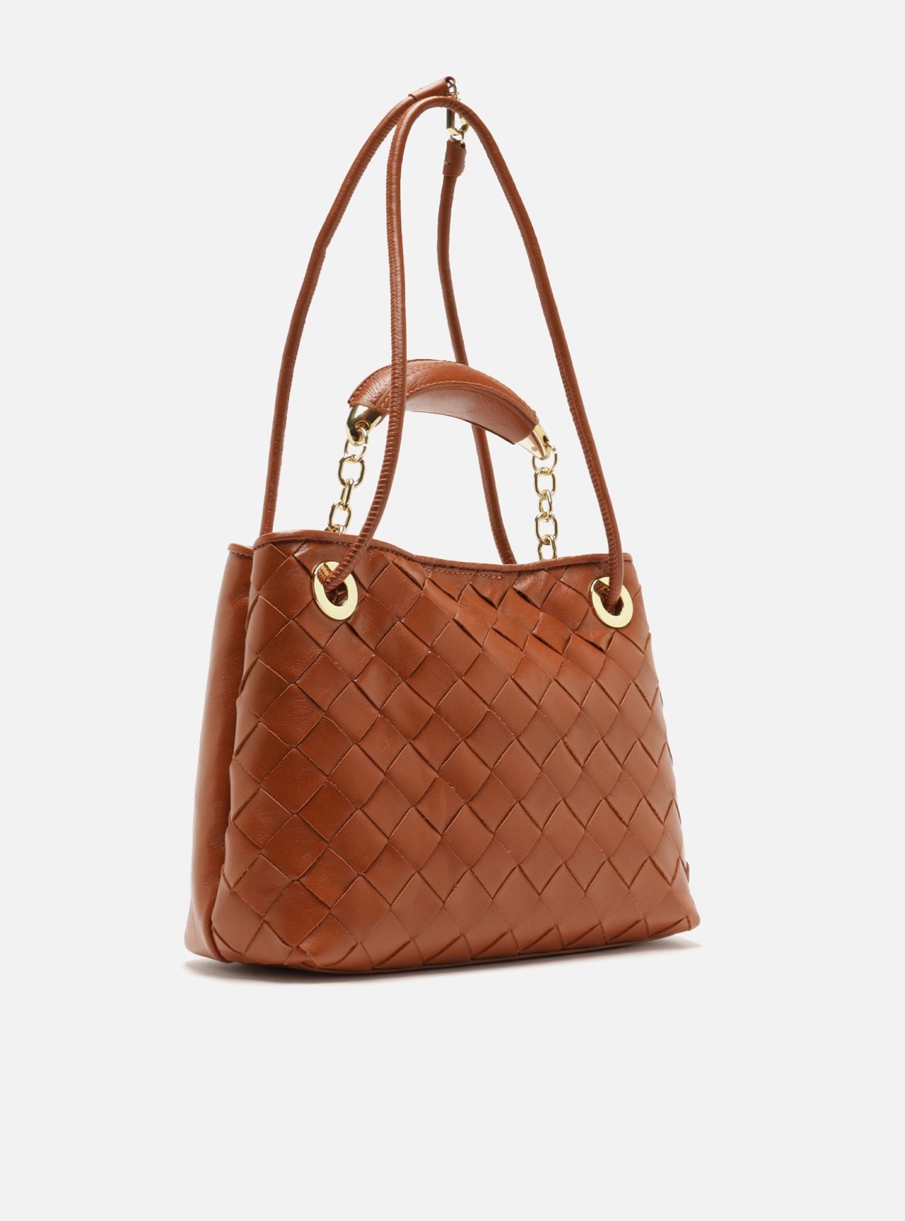 Bolsa Tote Laranja Couro Média — foto 5