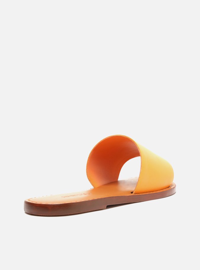 Sandália Rasteira Laranja  Slide