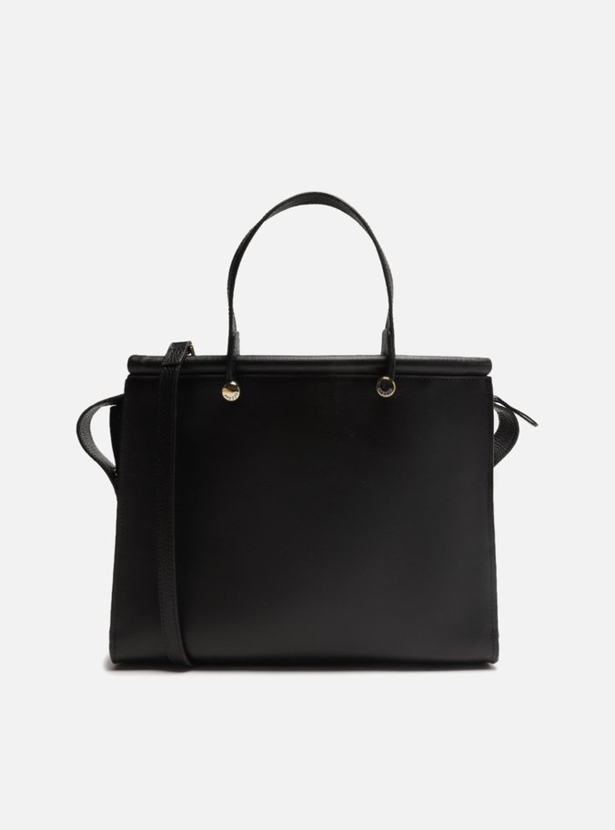 Bolsa Shopping Preta Couro Hailey Grande