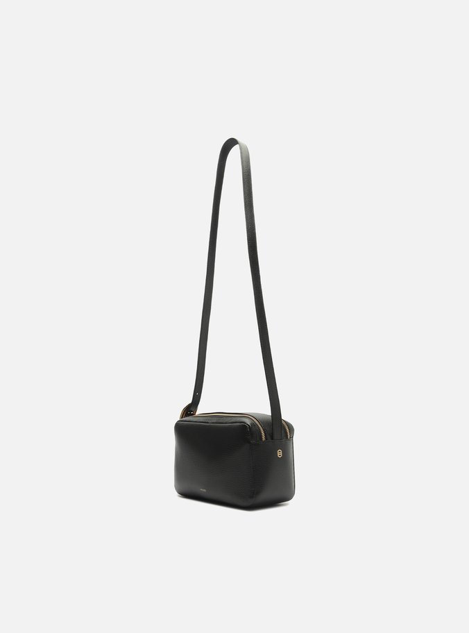 Bolsa Tiracolo Preta Couro Pequena Básica