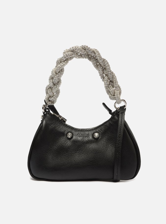 Bolsa Tiracolo Preta Alça Tramada