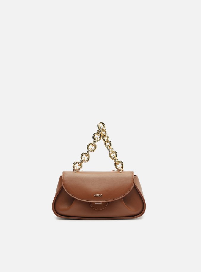 Bolsa Tiracolo Marrom Pequena Maxi Corrente
