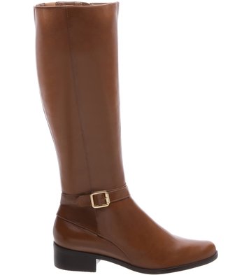 Bota Couro Cano Longo Fivela Daily Camel